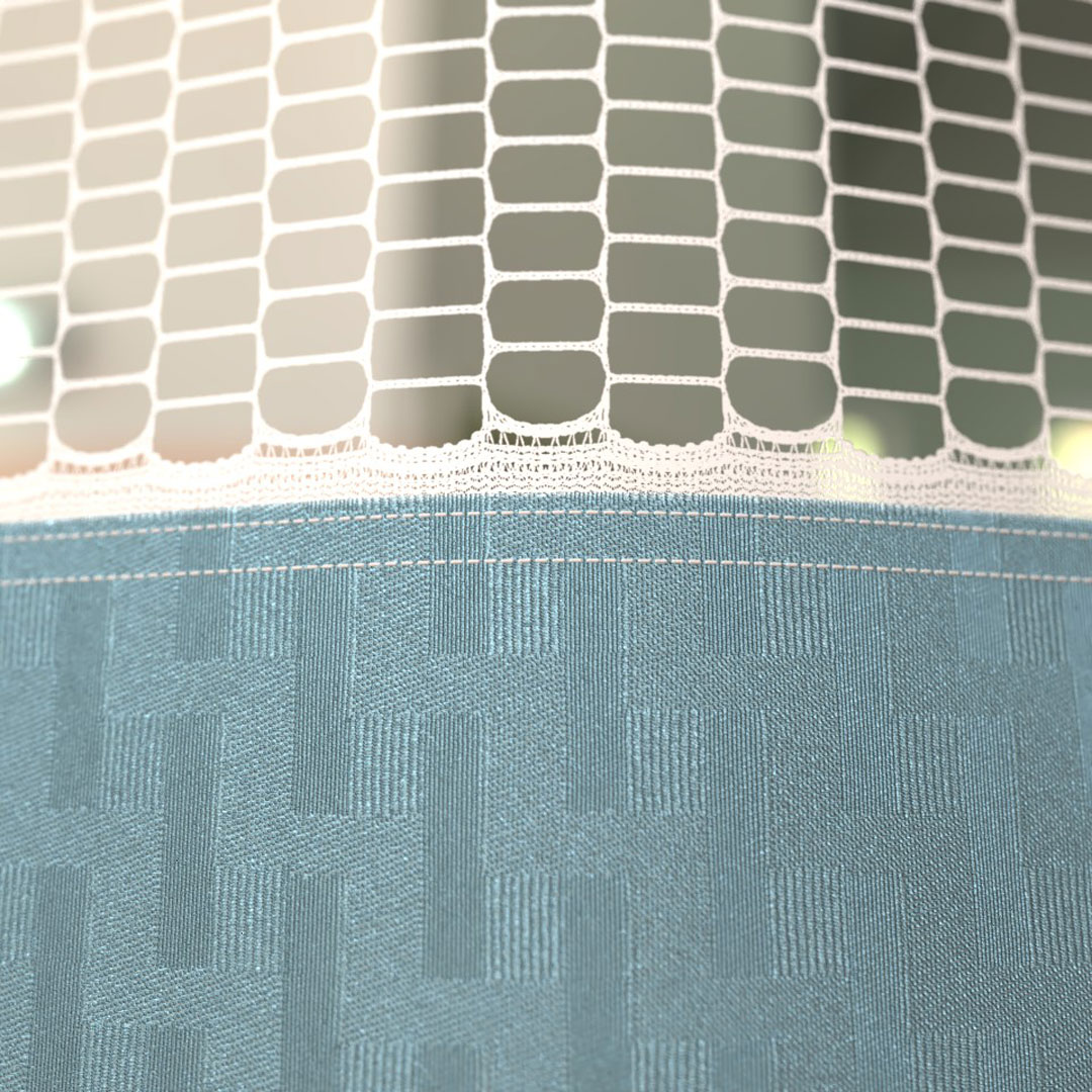 Cubicle Curtains with Stitched Mesh
