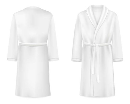 Realistic white bathrobe